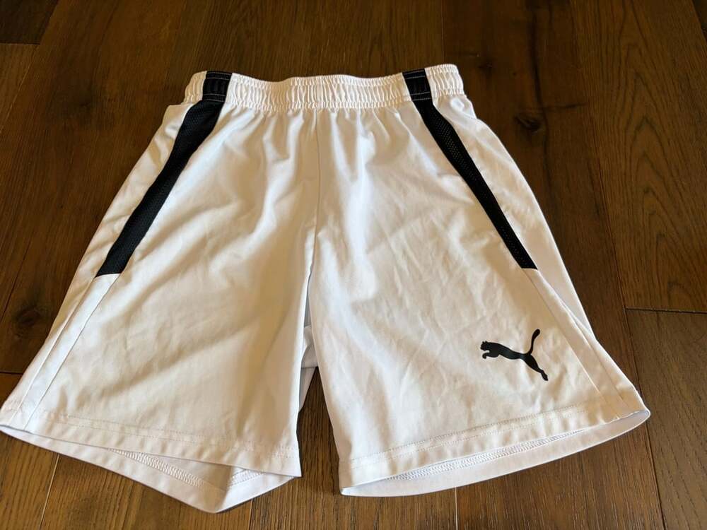 Puma Athletic Shorts Youth L/TG White Black Mesh